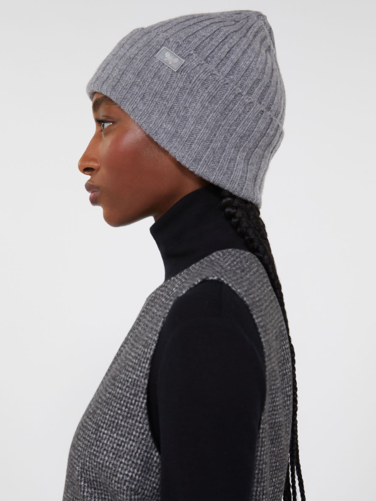Wool yarn beanie - MEDIUM GREY - Max Mara