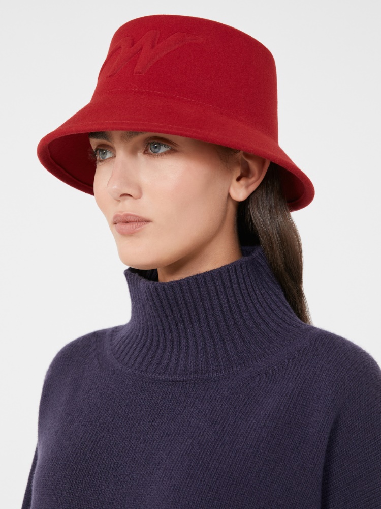 Wool felt bucket hat - DARK RED - Max Mara