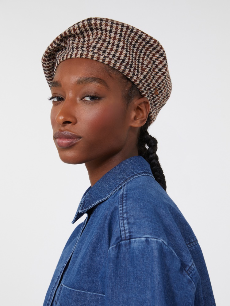 Béret en tissu natté de laine et coton - ROSE VIOLET - Max Mara