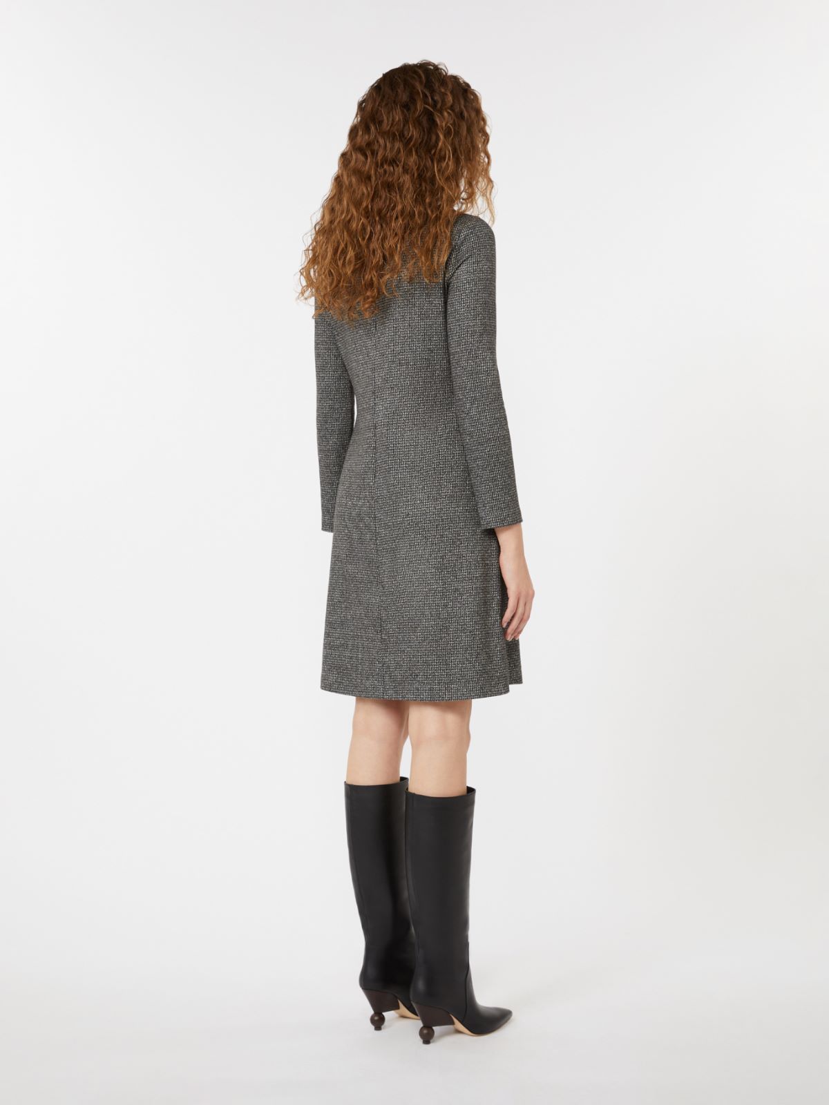 Jacquard jersey dress - DARK GREY - Max Mara - 3