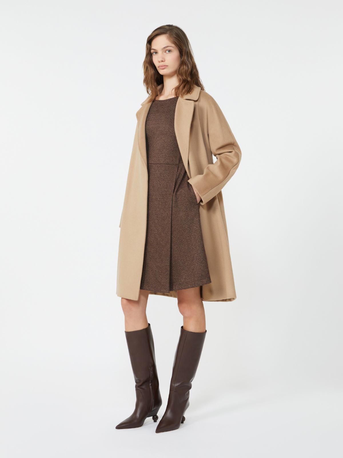 Jacquard jersey dress - CHOCOLATE - Max Mara