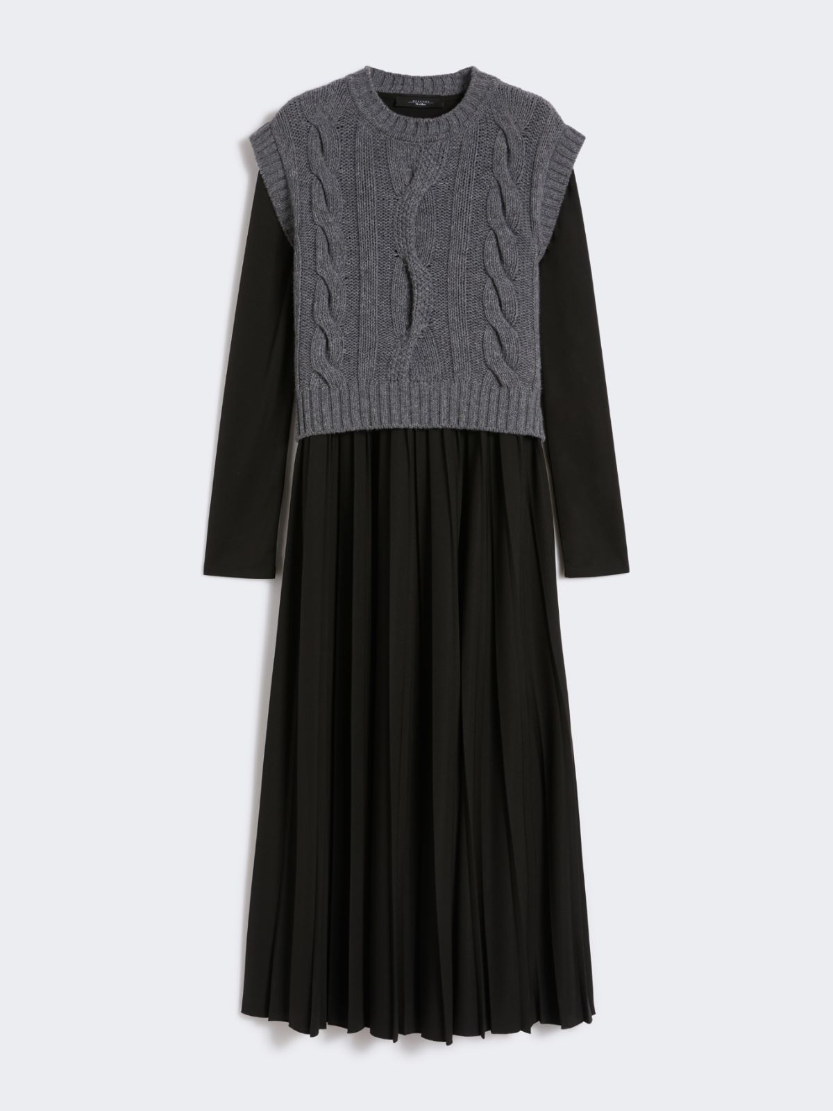 2-in-1 jersey and wool knit dress - BLACK - Max Mara - 8
