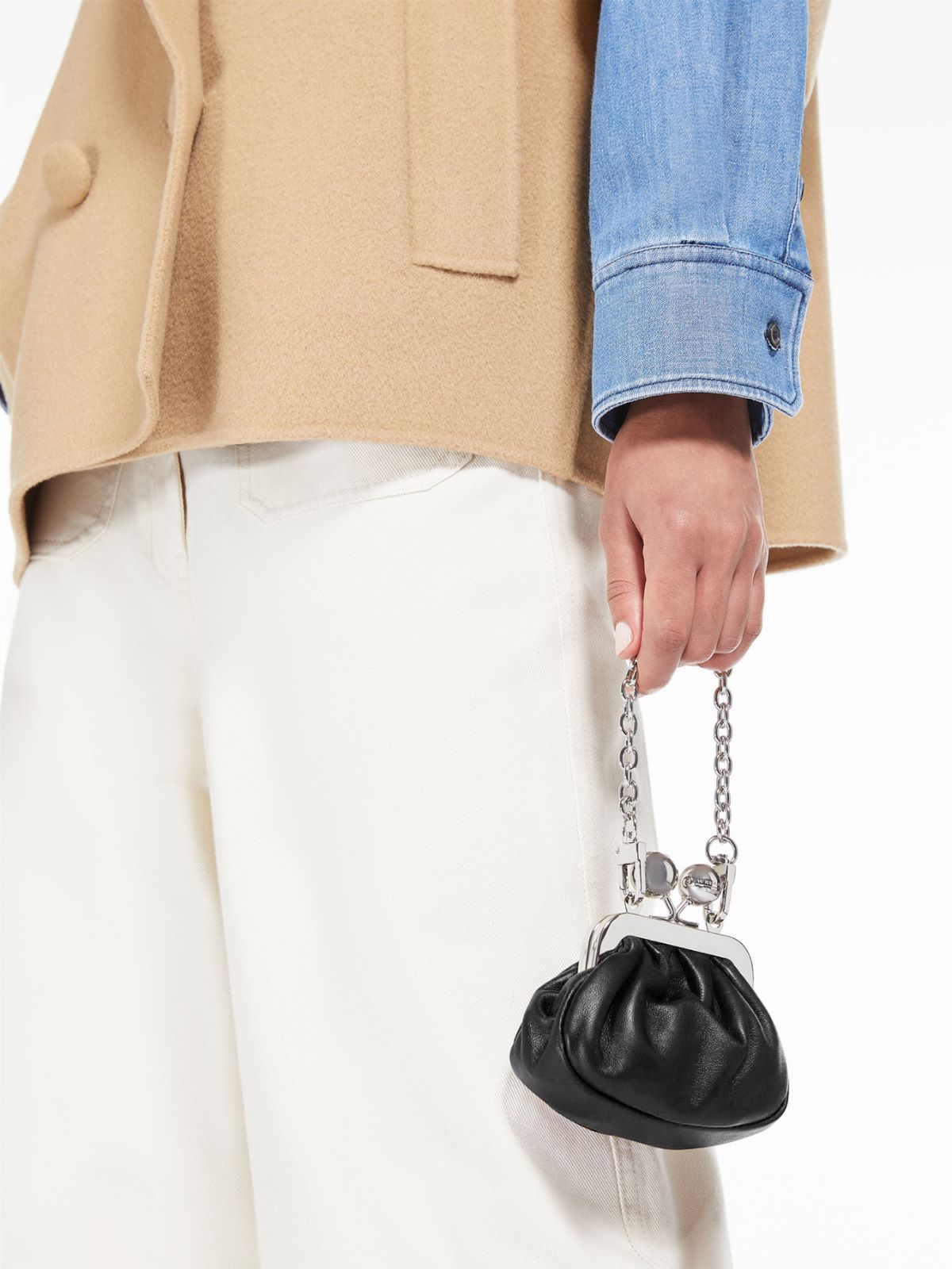 Nappa sheepskin Nano Pasticcino Bag - BLACK - Max Mara