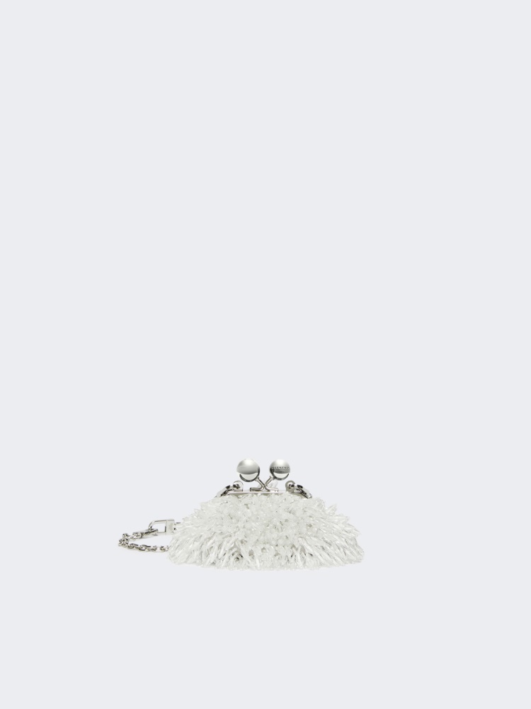 Mini Pasticcino Bag in satin with rhinestones - OPTICAL WHITE - Max Mara