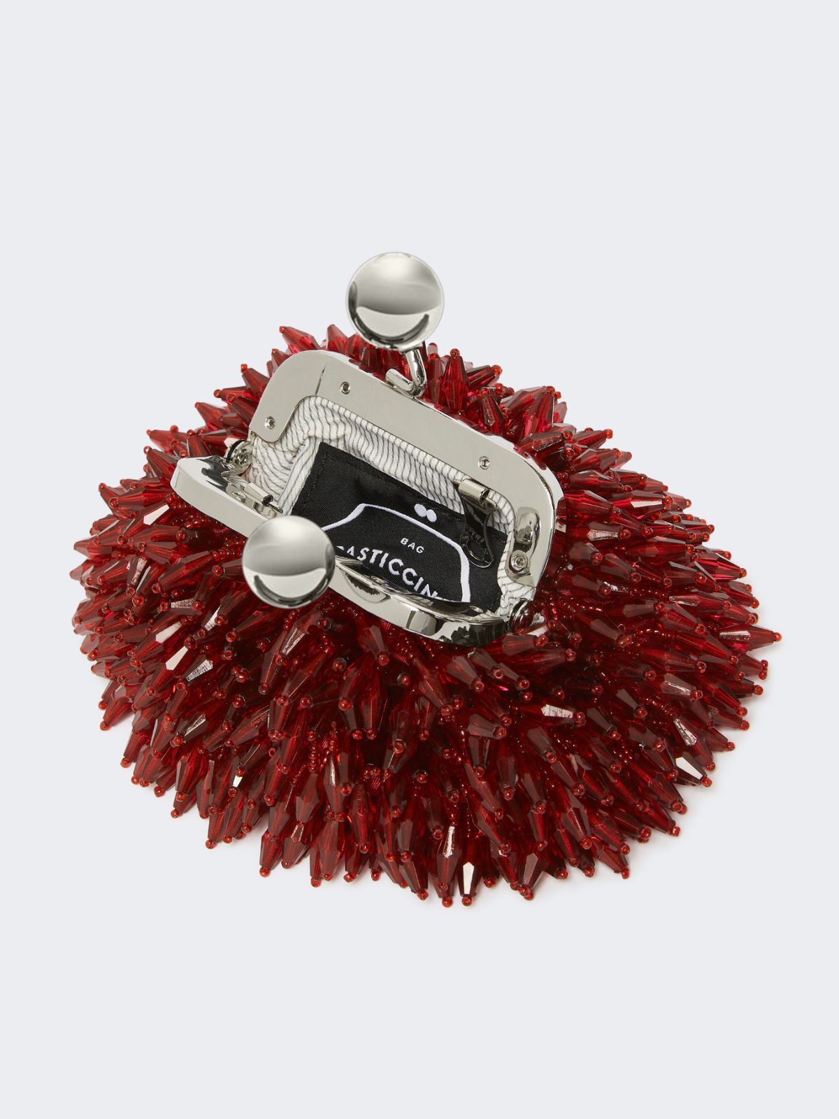 Mini Pasticcino Bag in satin with rhinestones - RED - Max Mara - 6