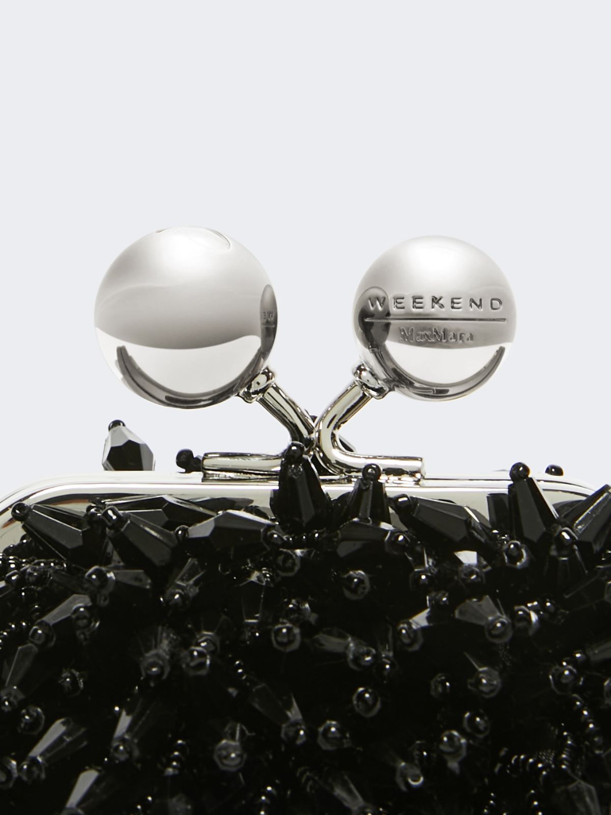 Mini Pasticcino Bag in satin with rhinestones - BLACK - Max Mara - 5