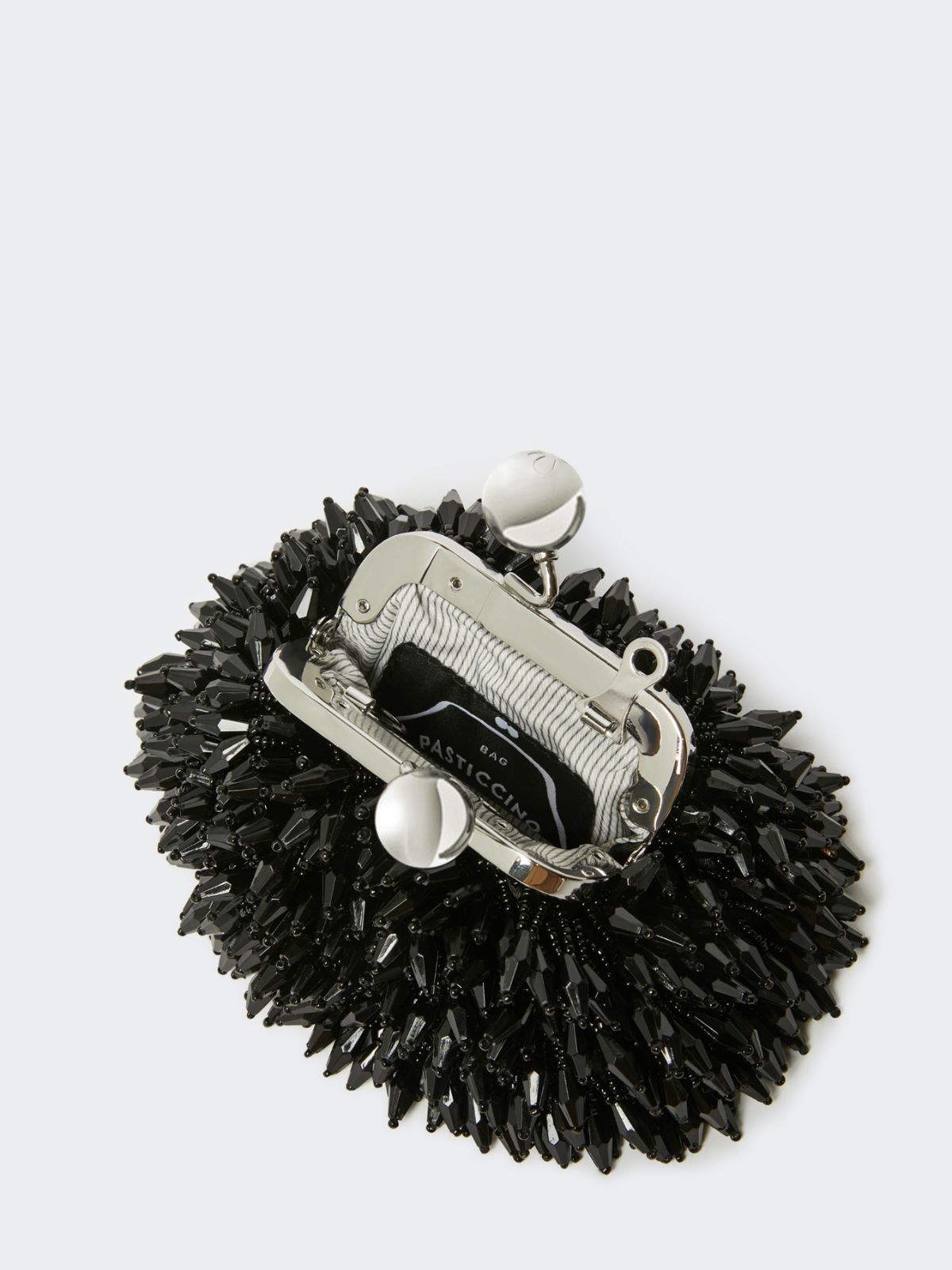 Mini Pasticcino Bag in satin with rhinestones - BLACK - Max Mara - 6