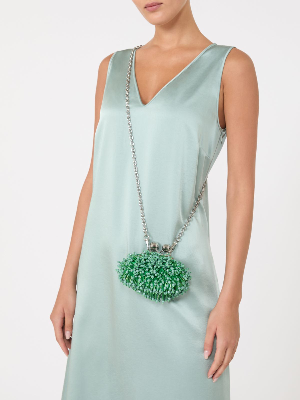 Satin and sequin Nano Pasticcino Bag - GREEN - Max Mara - 12
