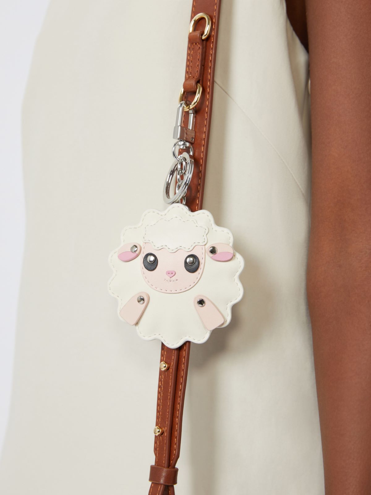 Leather keyring - OPTICAL WHITE - Max Mara - 9