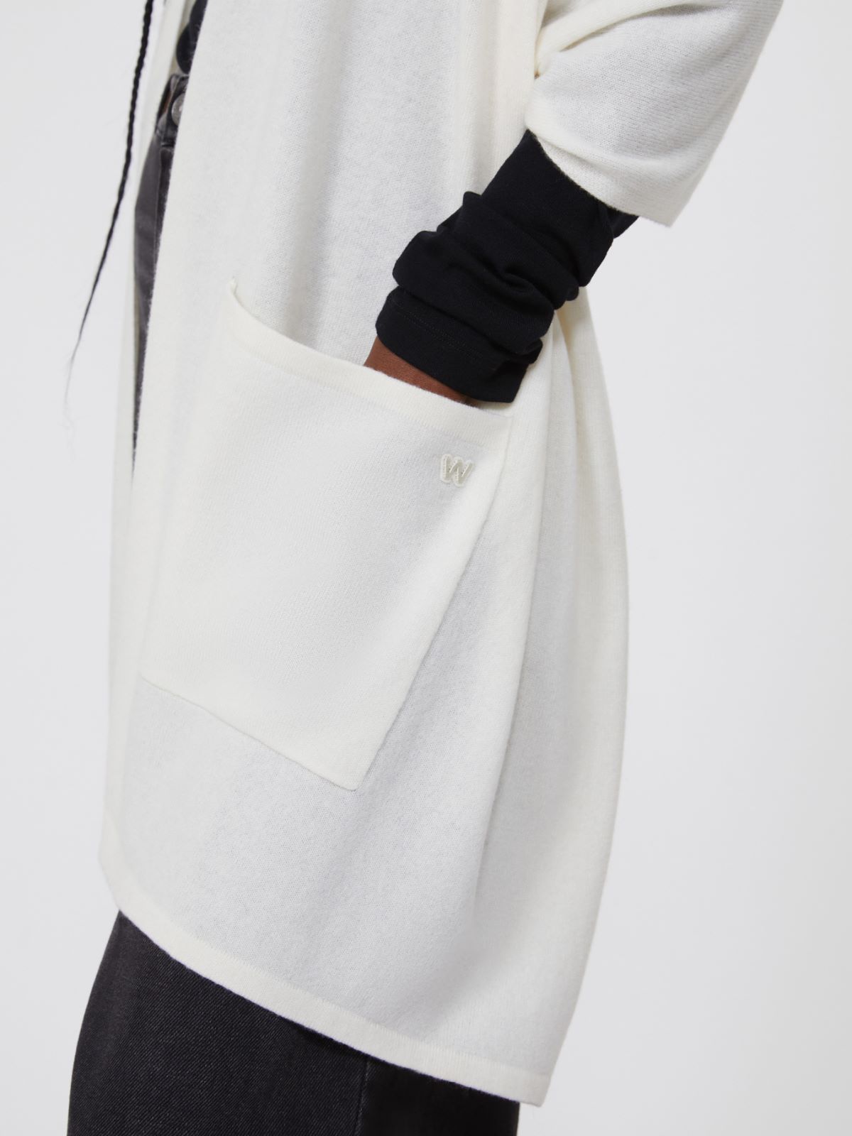 Cashmere hooded shawl - OPTICAL WHITE - Max Mara - 4