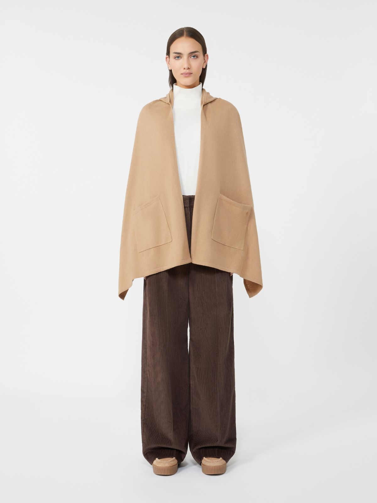 Cashmere hooded shawl - CAMEL - Max Mara - 2