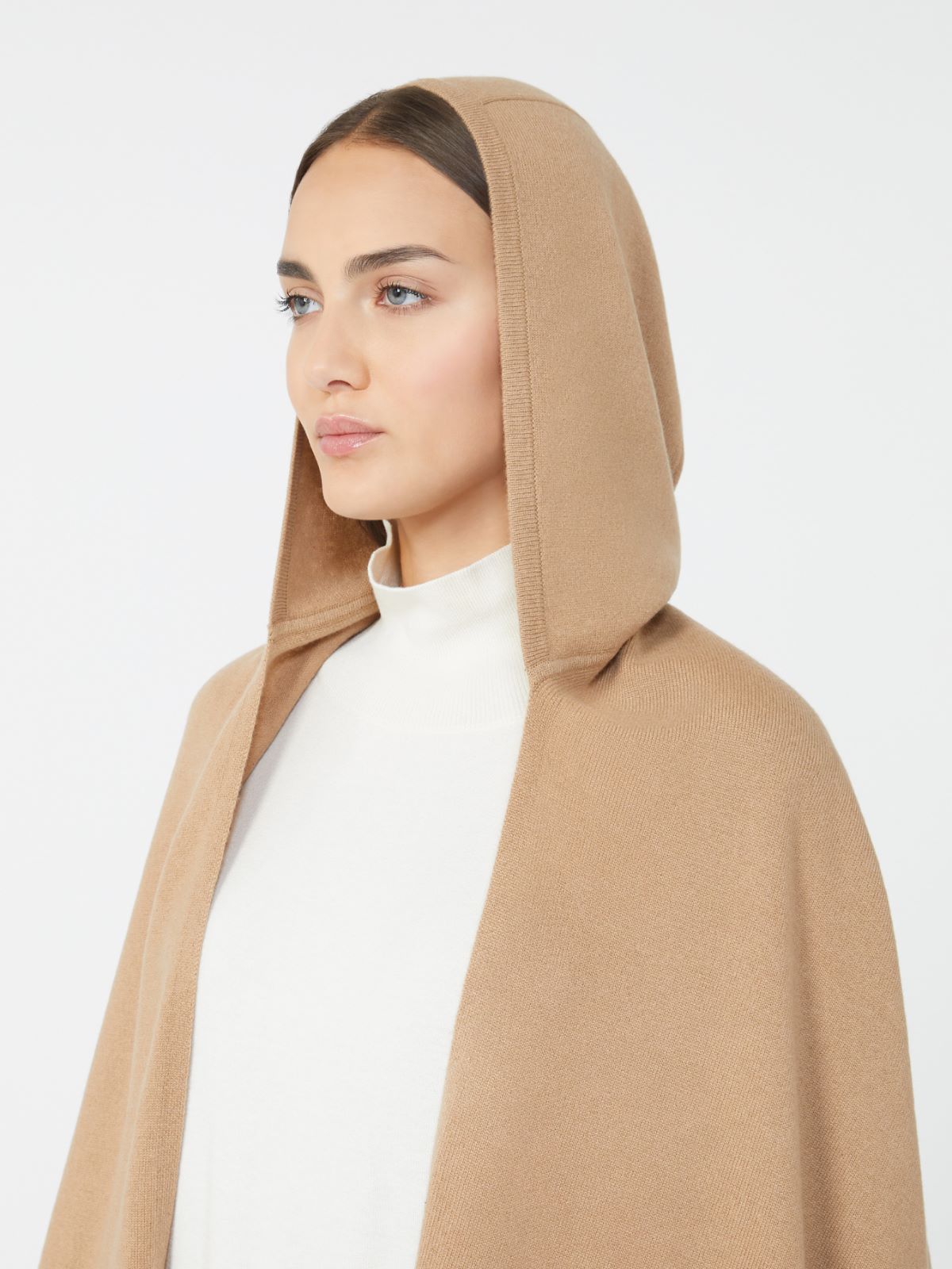 Cashmere hooded shawl - CAMEL - Max Mara - 4