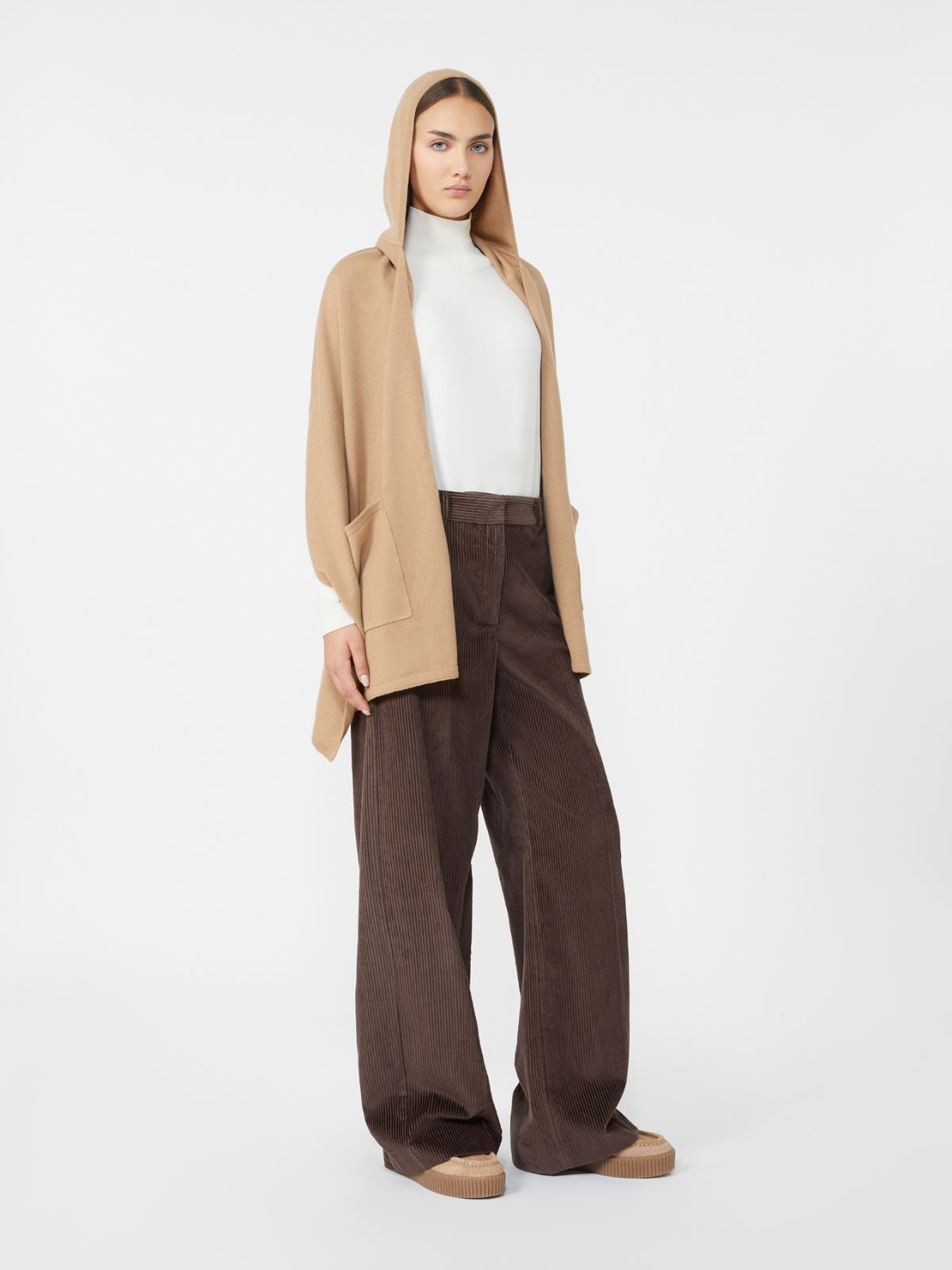 Cashmere hooded shawl - CAMEL - Max Mara