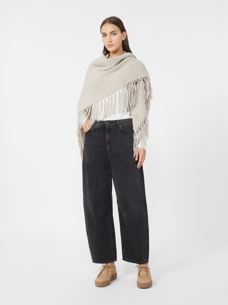 Wool shawl with fringes - BEIGE - Max Mara