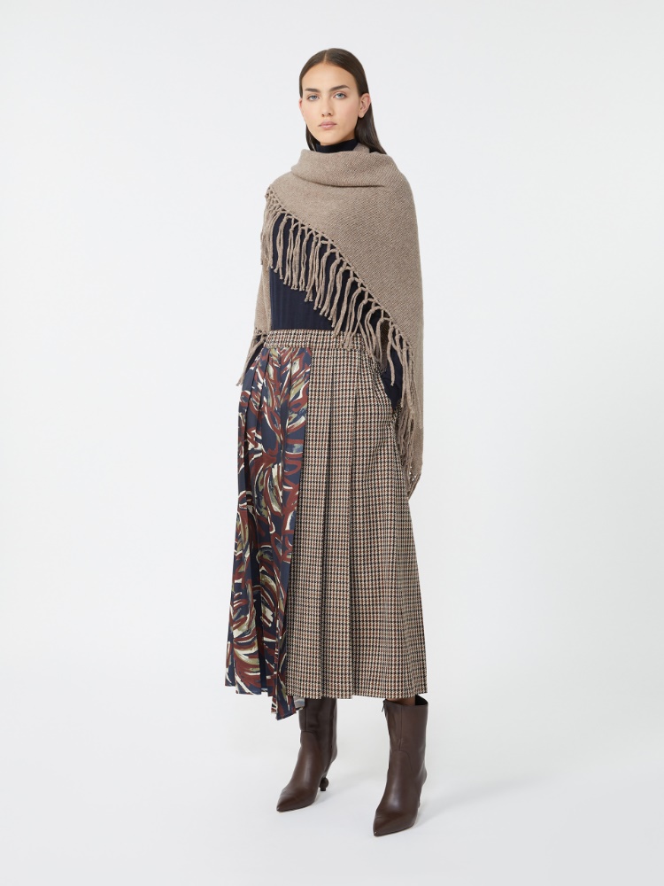 Châle en laine à franges - BRUN - Max Mara