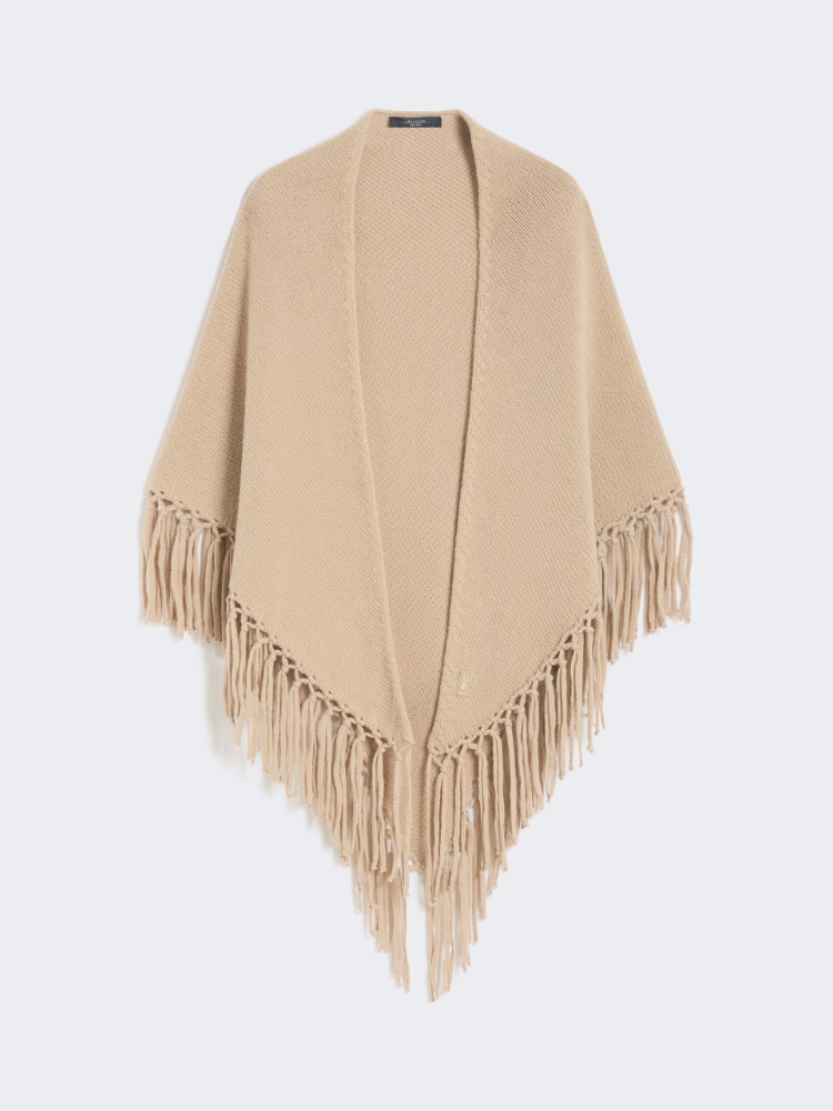 Châle en laine à franges - POIL DE CHAMEAU - Max Mara