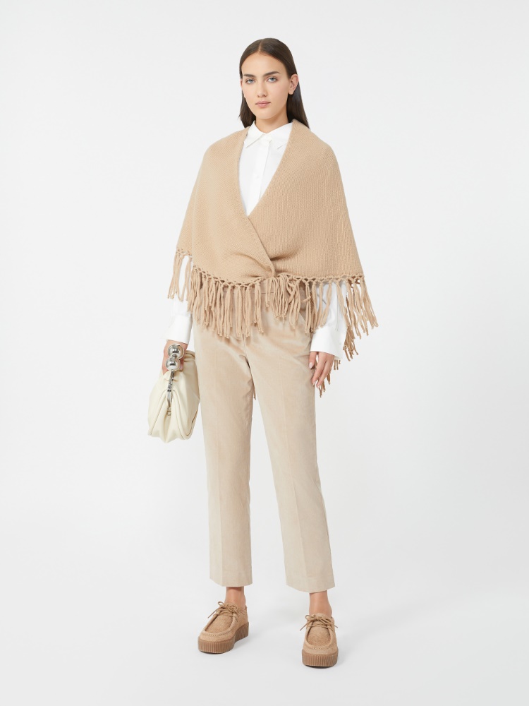 Wool shawl with fringes - CAMEL - Max Mara
