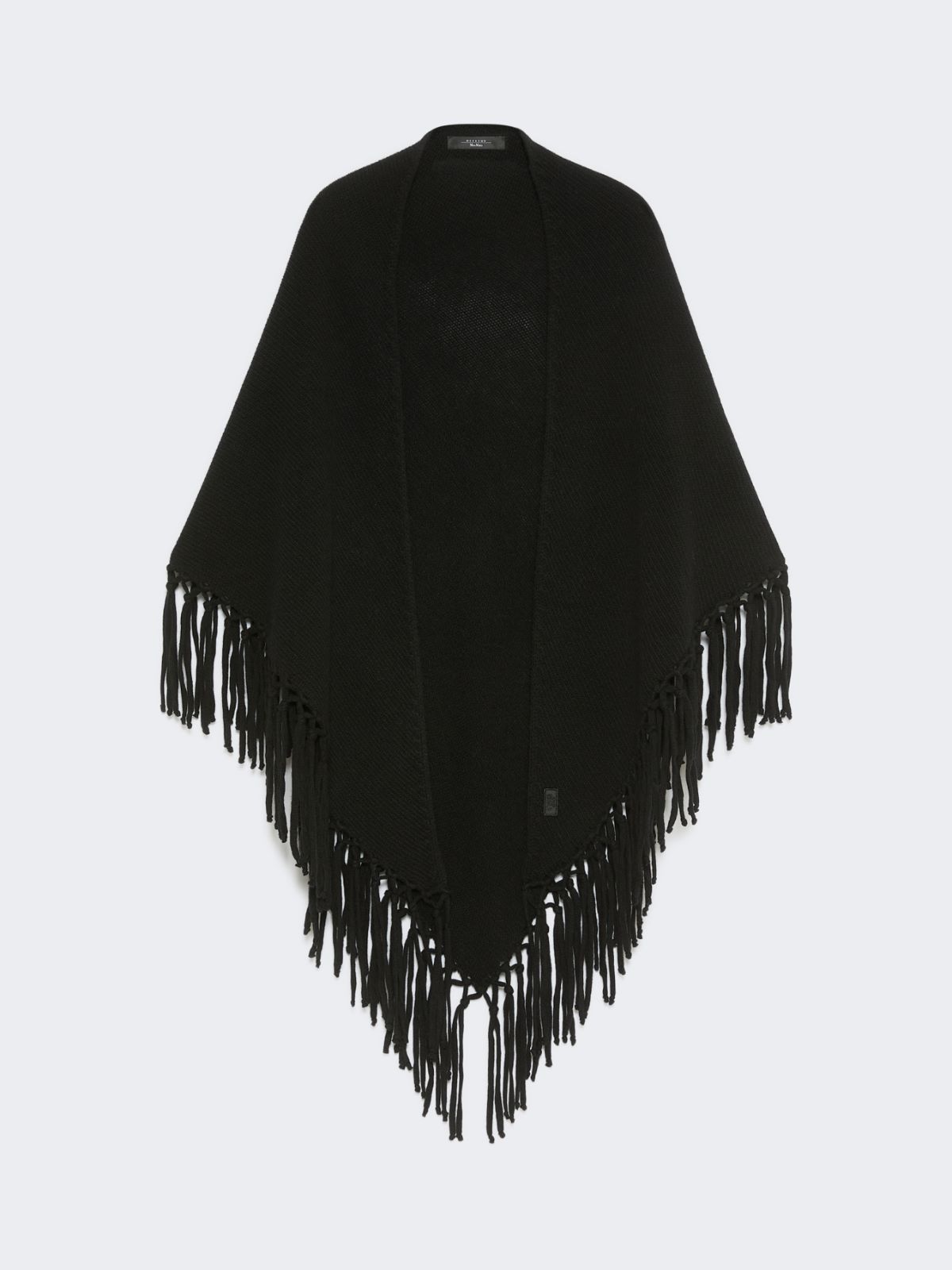 Wool shawl with fringes - BLACK - Max Mara - 8