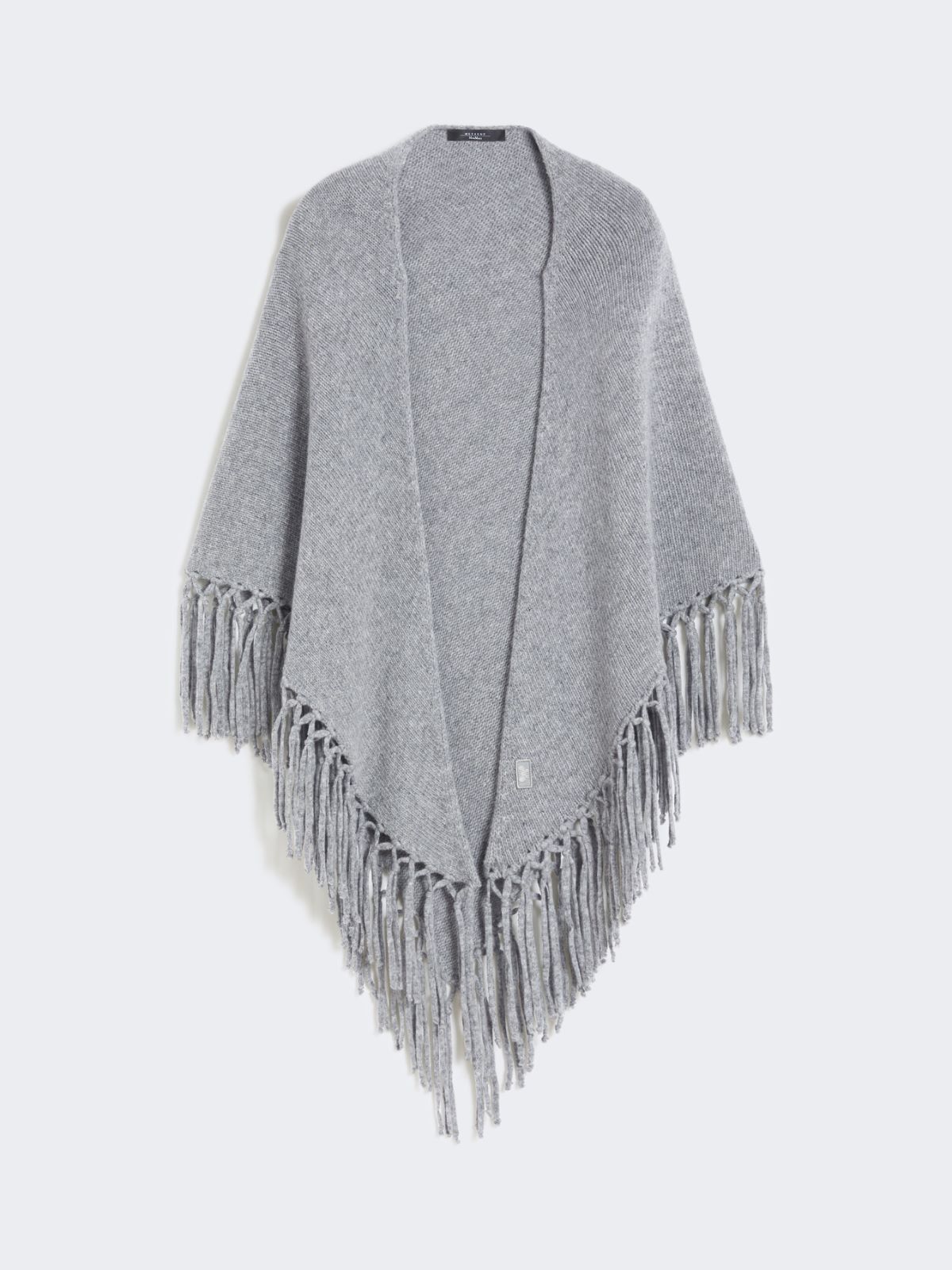 Wool shawl with fringes - MEDIUM GREY - Max Mara - 9