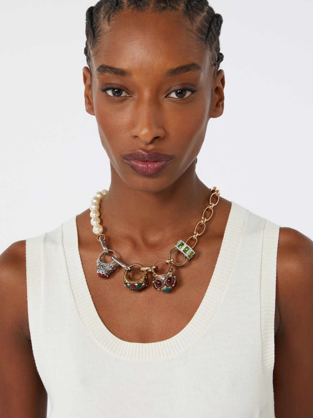 Charm choker necklace - GOLD - Max Mara - 9