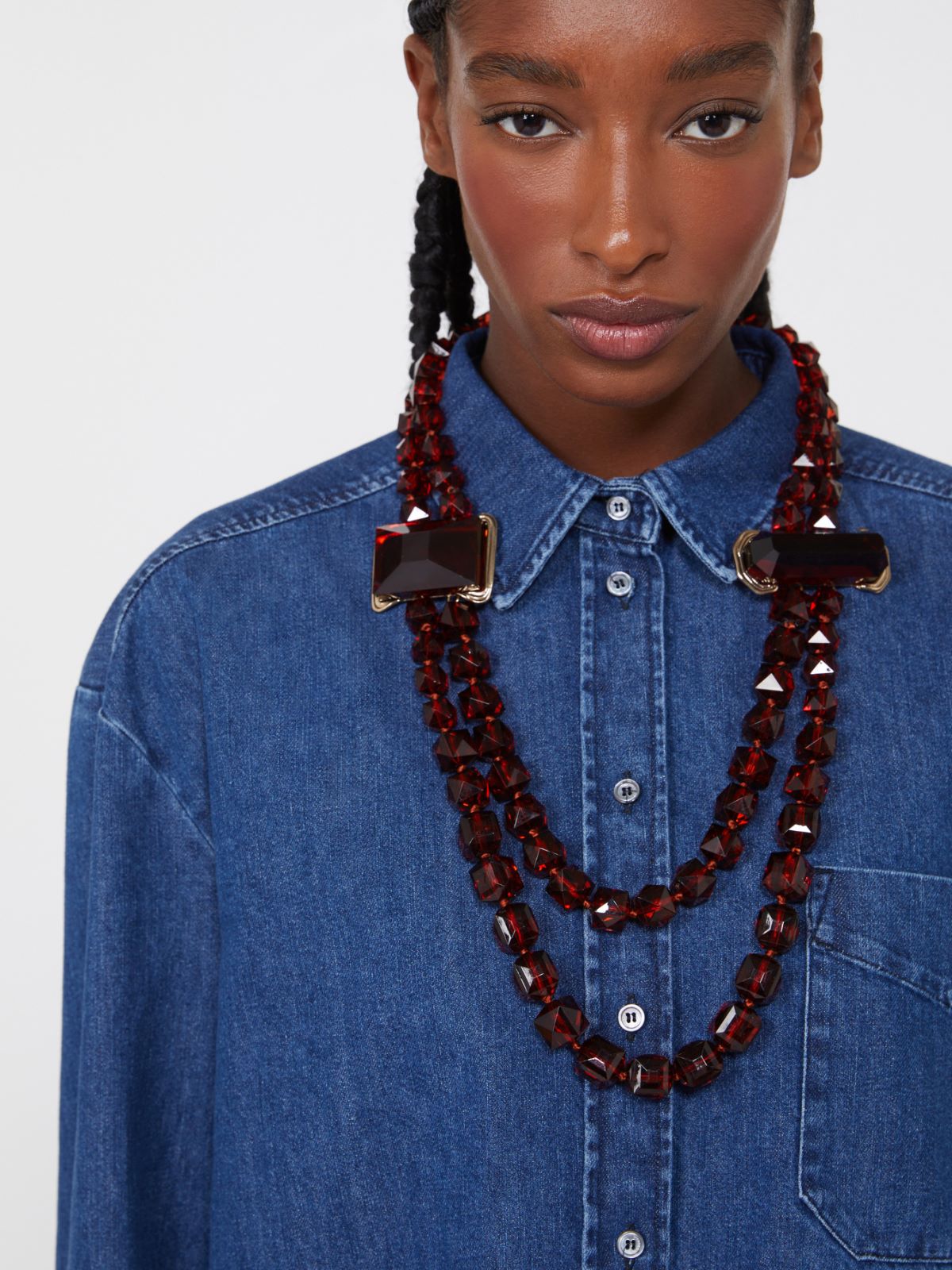 Resin necklace with stones - BROWN - Max Mara - 8