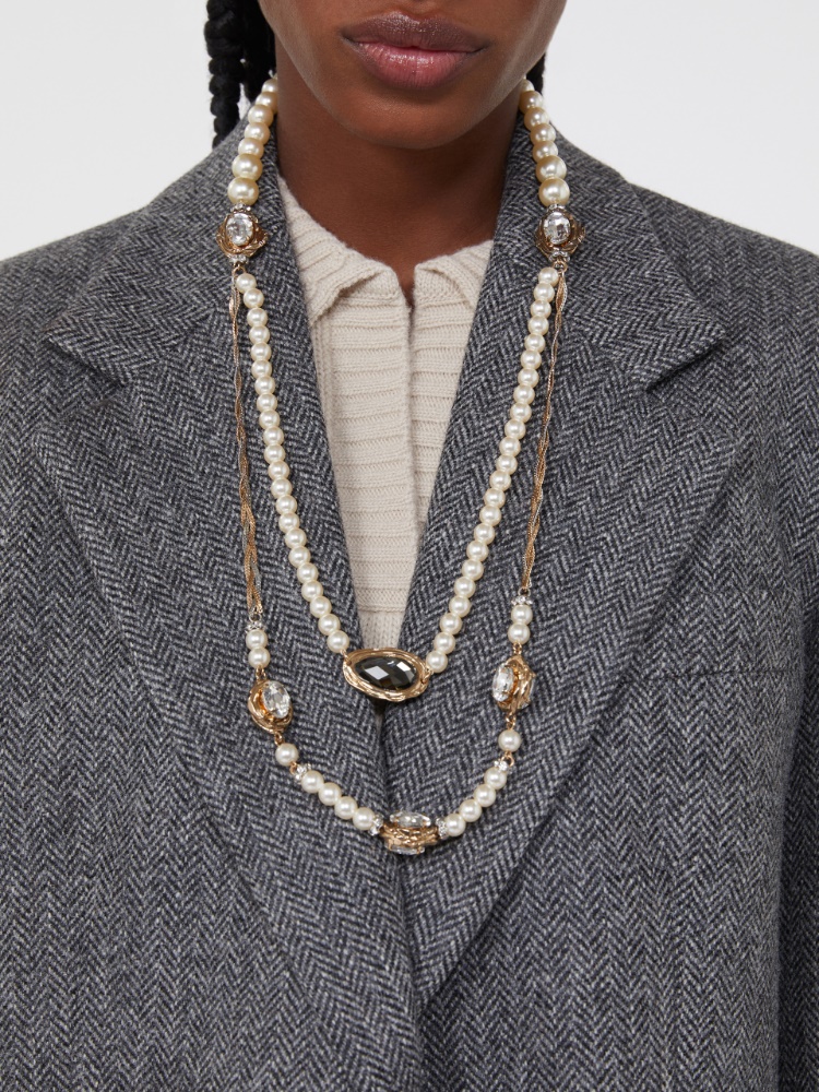 Collier à perles et strass - BLANC NEUTRE - Max Mara