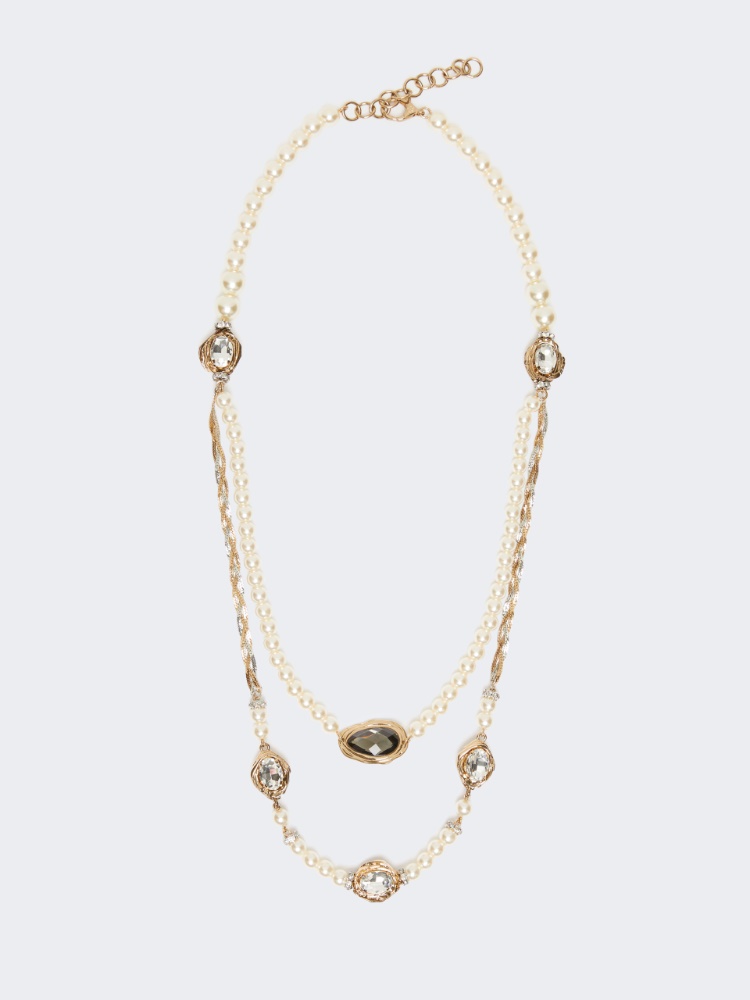 Collier à perles et strass - BLANC NEUTRE - Max Mara