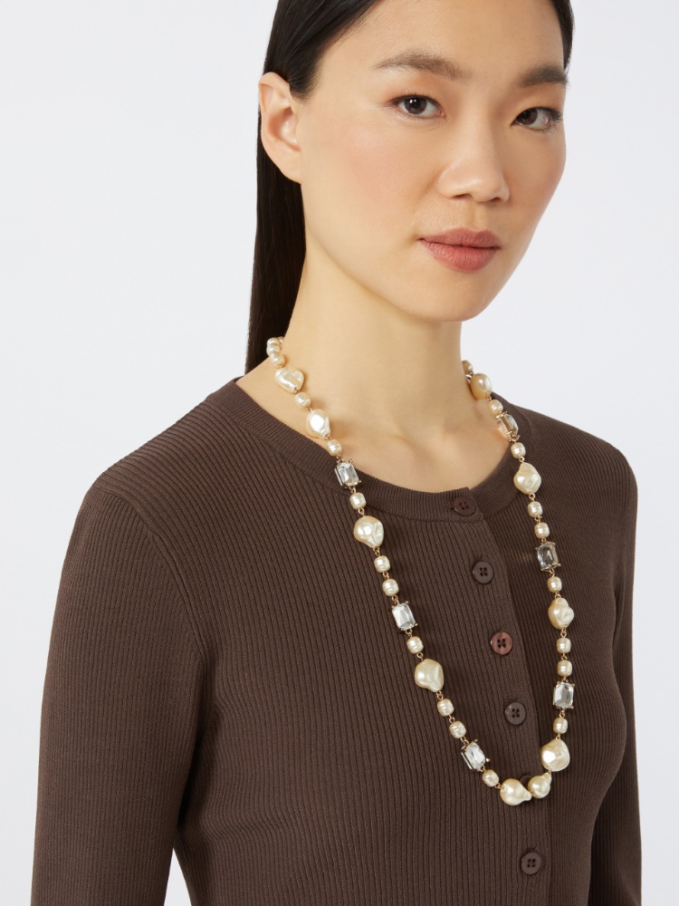 Collier avec perles en verre - IVOIRE - Max Mara