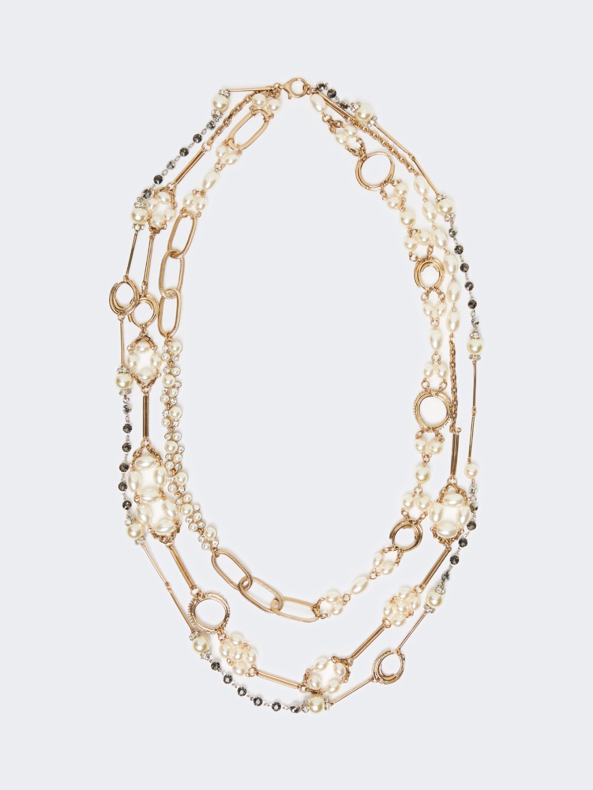Multistrand necklace with pearls - OPTICAL WHITE - Max Mara