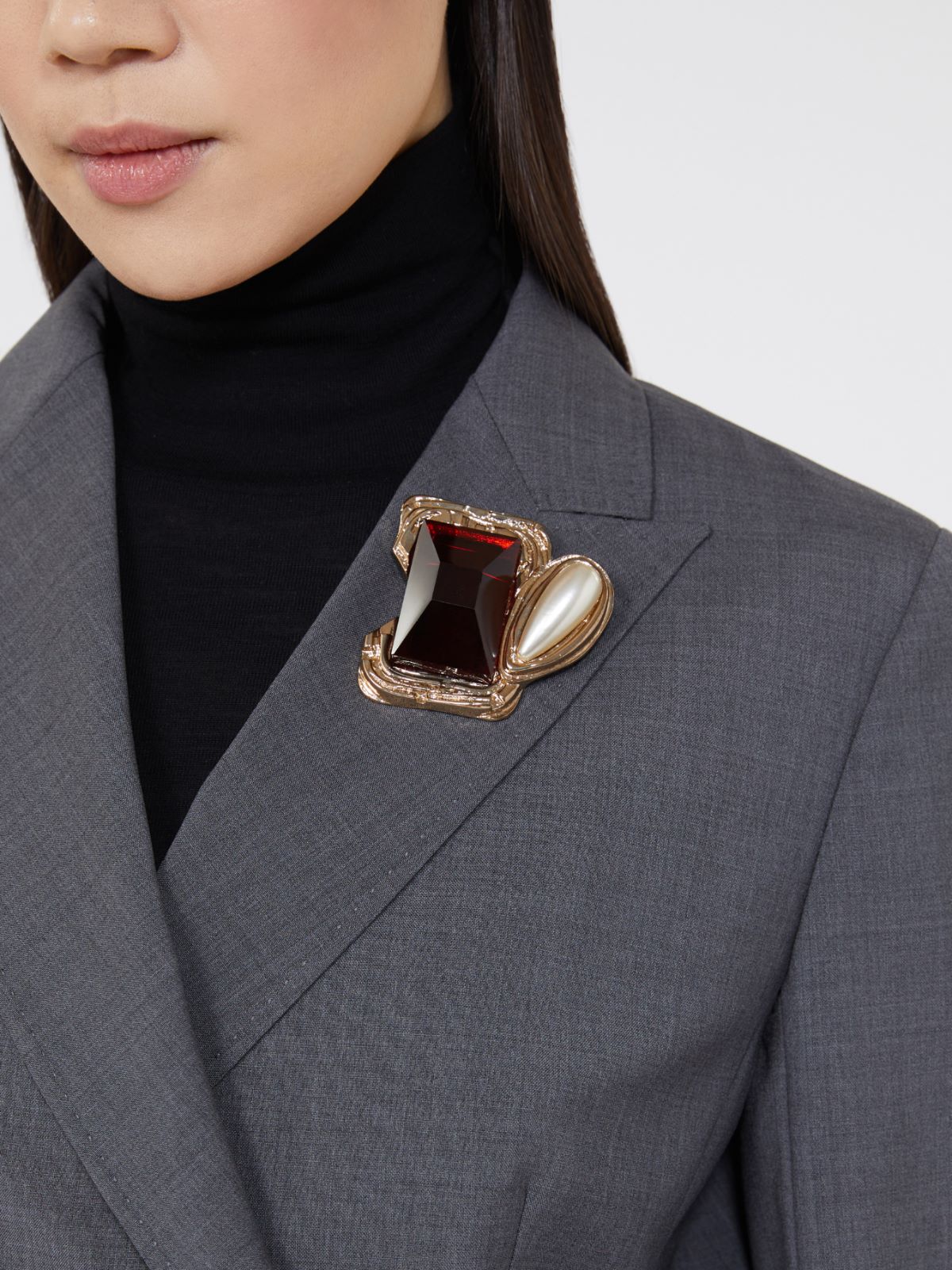 Resin brooch - BROWN - Max Mara