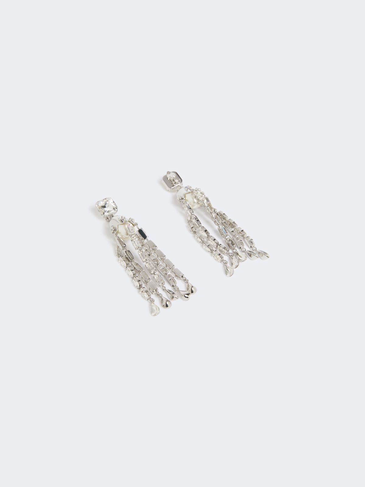 Ohrringe mit Fransen und Strass - SILBER - Max Mara - 2