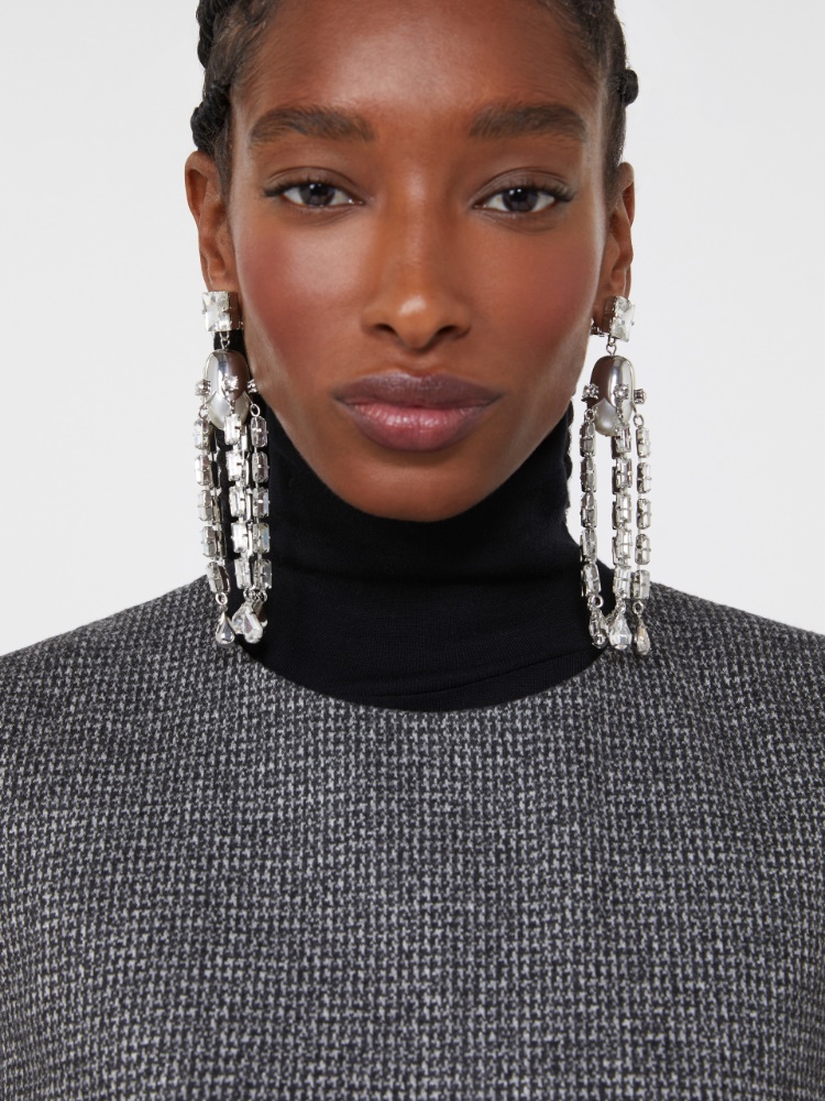 Boucles d’oreilles avec pompons et strass - ARGENT - Max Mara