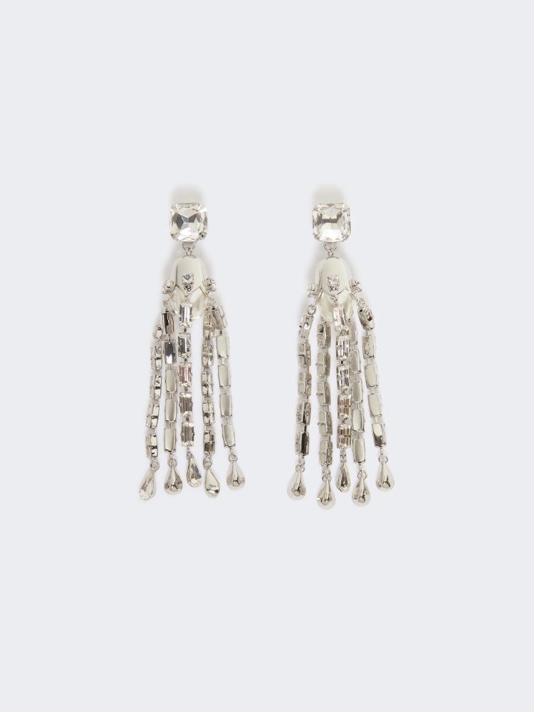 Ohrringe mit Fransen und Strass - SILBER - Max Mara