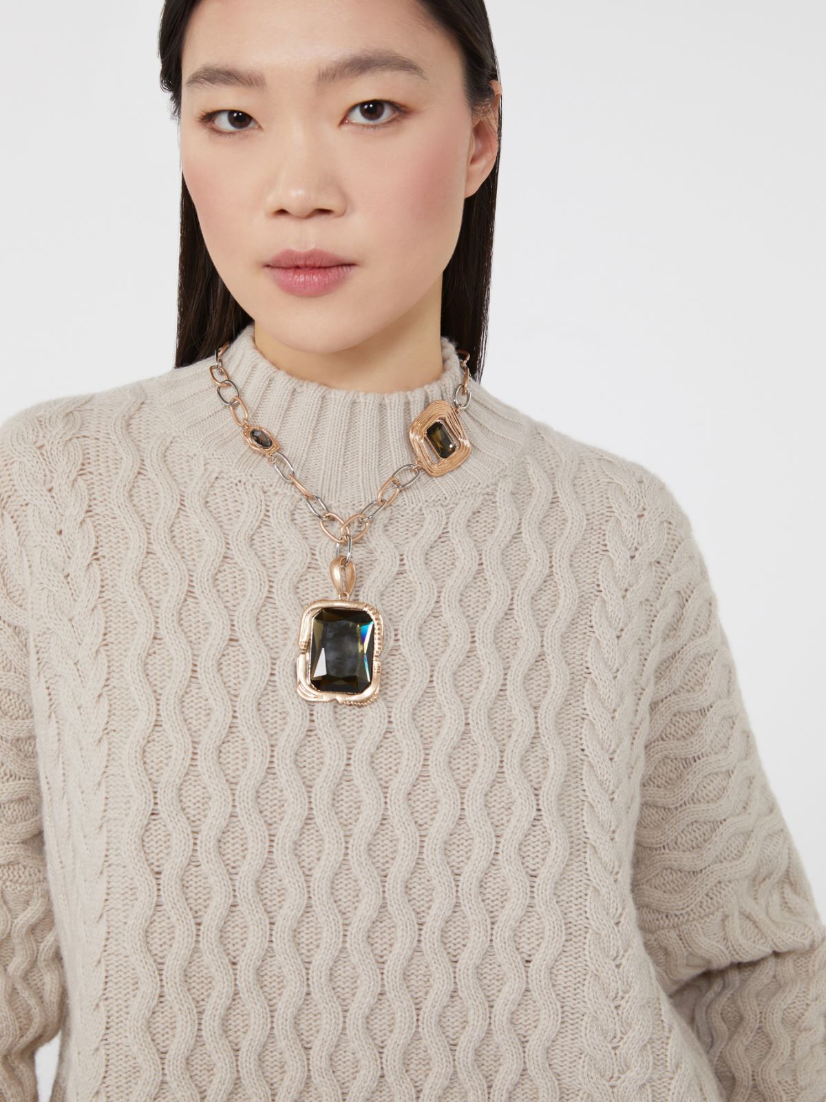 Metal pendant necklace - GOLD - Max Mara - 8