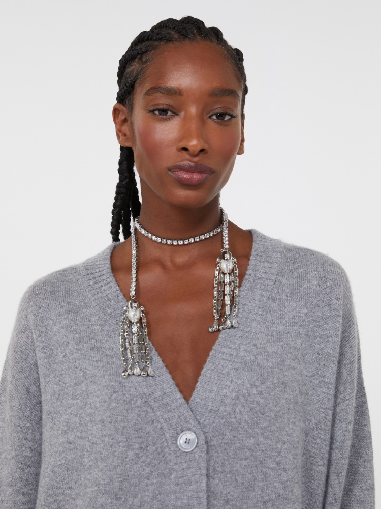 Collier avec pompons et strass - ARGENT - Max Mara