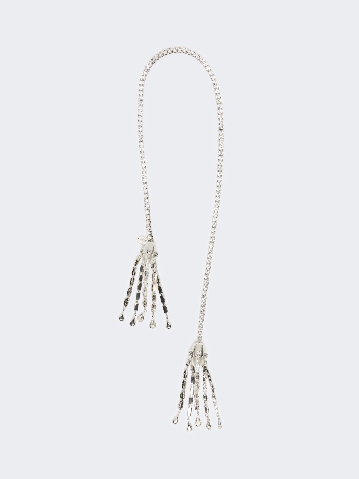 Tassel and rhinestone necklace - SILVER - Max Mara - 8