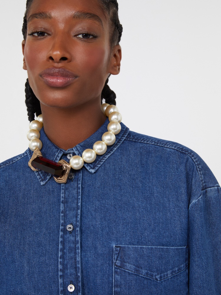 Choker necklace with pearls - OPTICAL WHITE - Max Mara