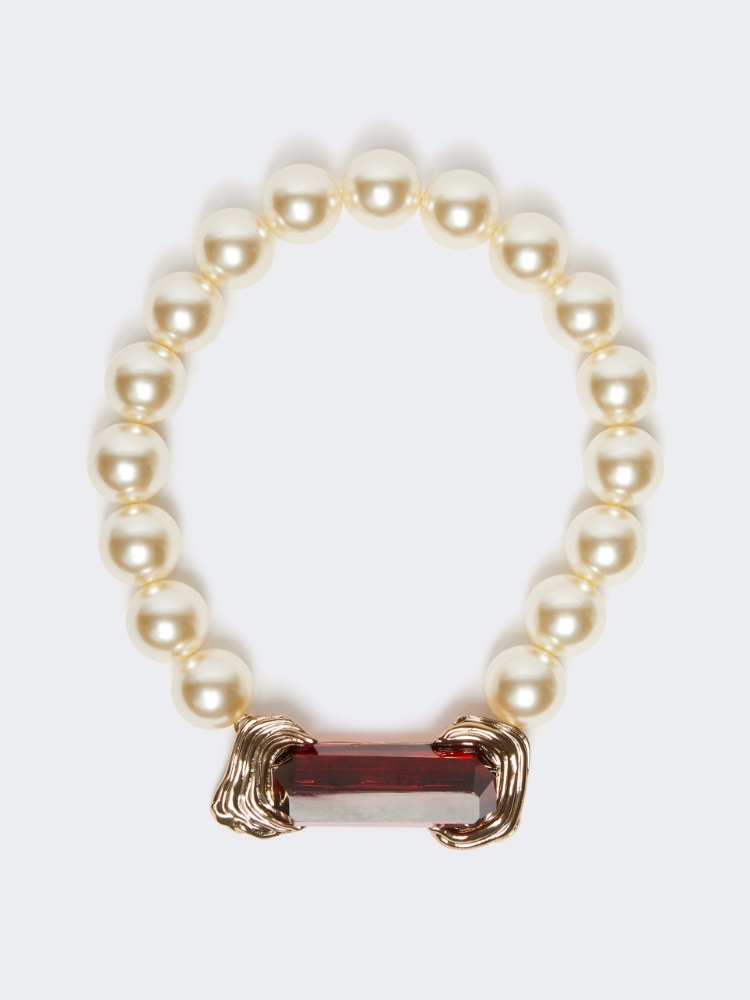 Choker necklace with pearls - OPTICAL WHITE - Max Mara