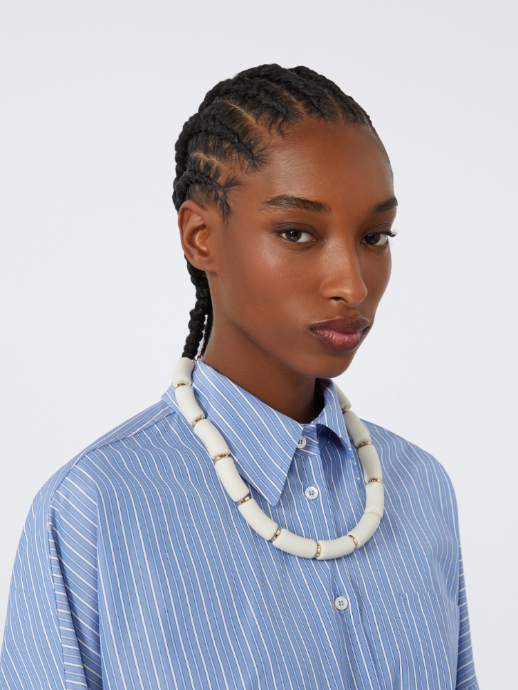 Leather choker necklace - IVORY - Max Mara