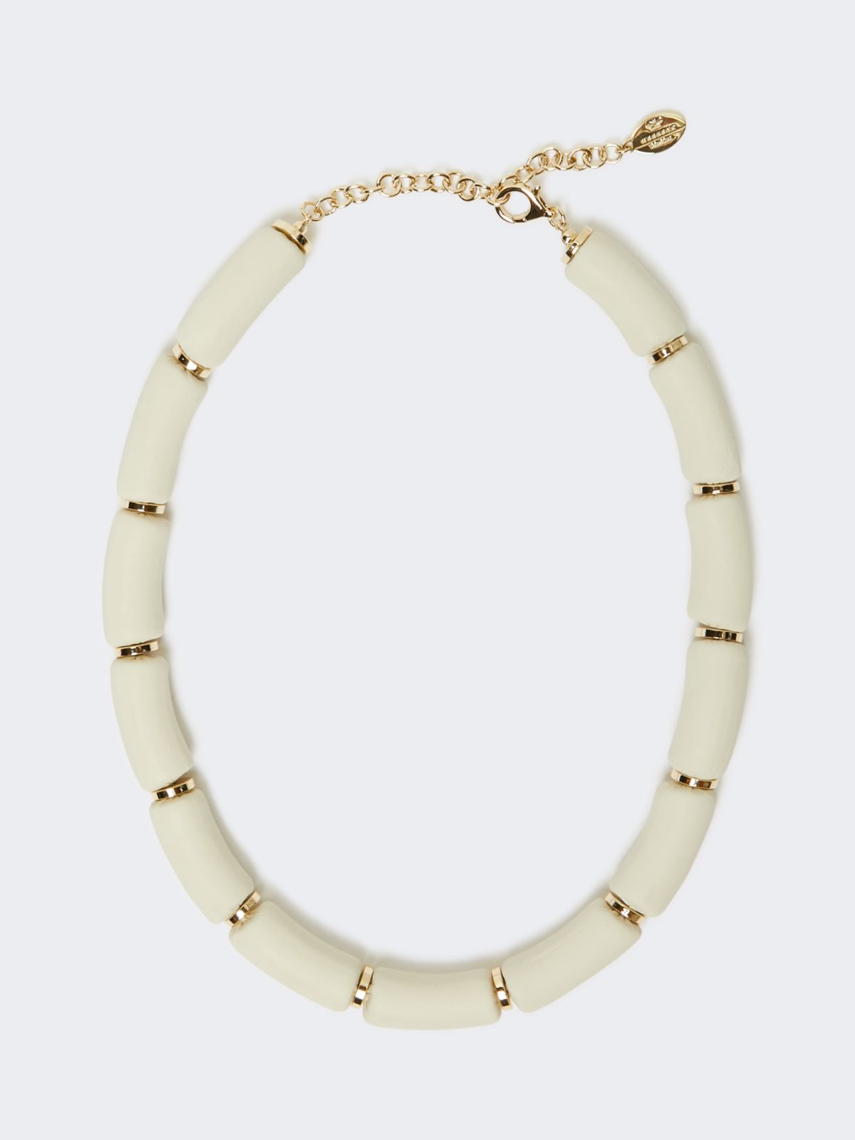 Leather choker necklace - IVORY - Max Mara - 9