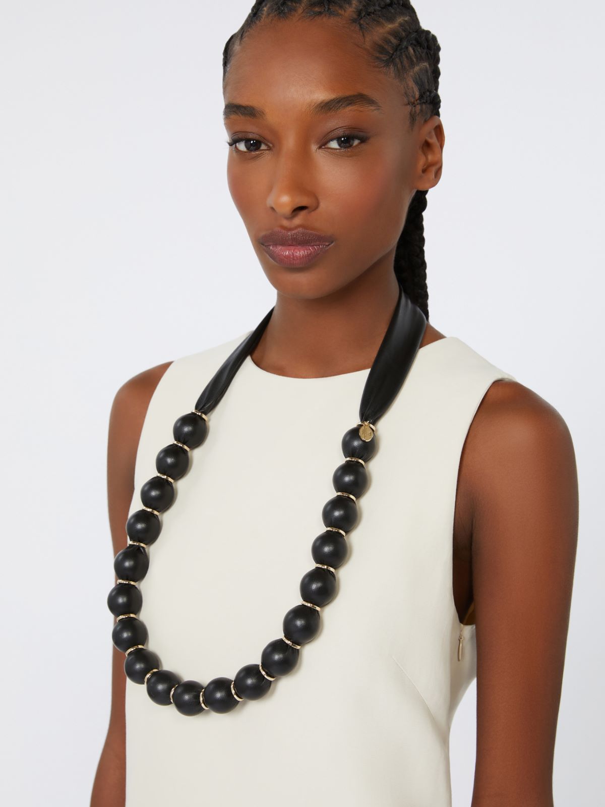 Leather-sphere necklace - BLACK - Max Mara