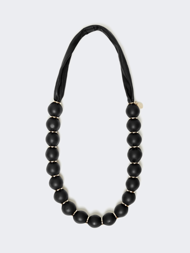 Leather-sphere necklace - BLACK - Max Mara