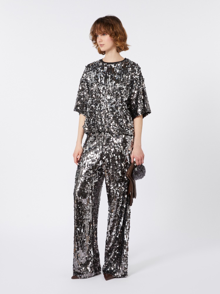 Tulle and sequin trousers - BLACK - Max Mara