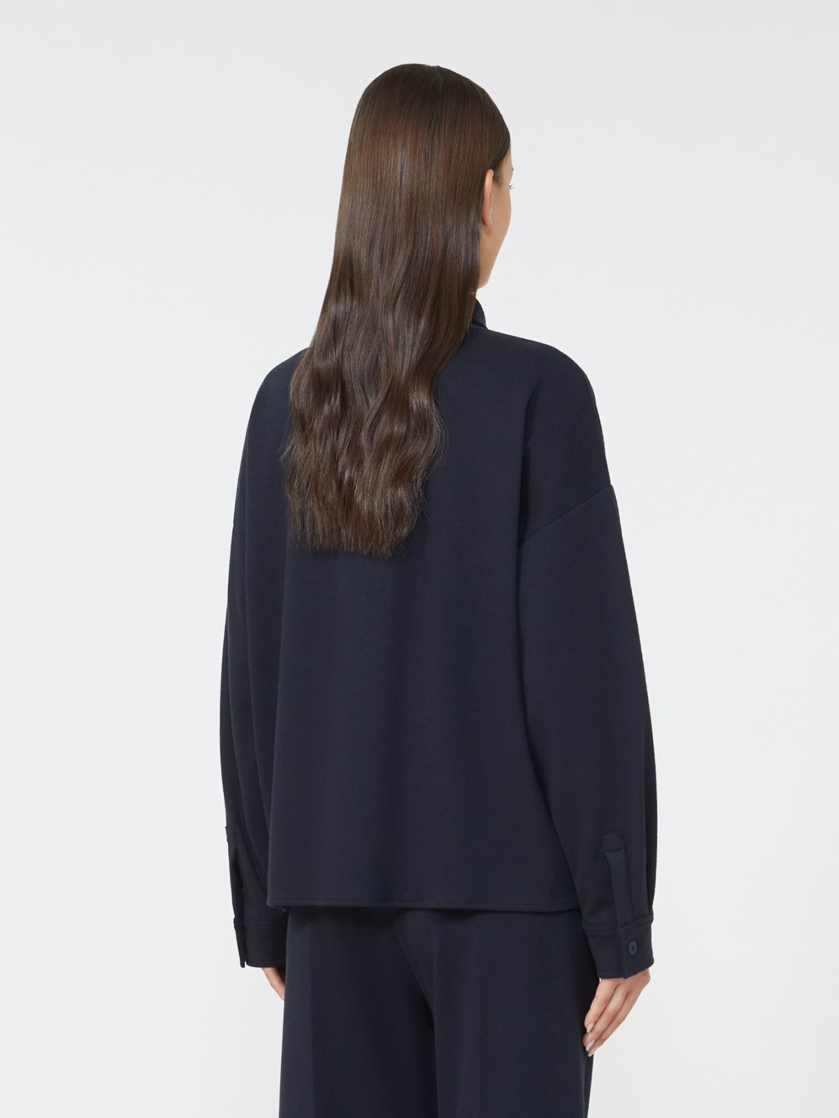 Flannel jersey jacket - NAVY - Max Mara - 3