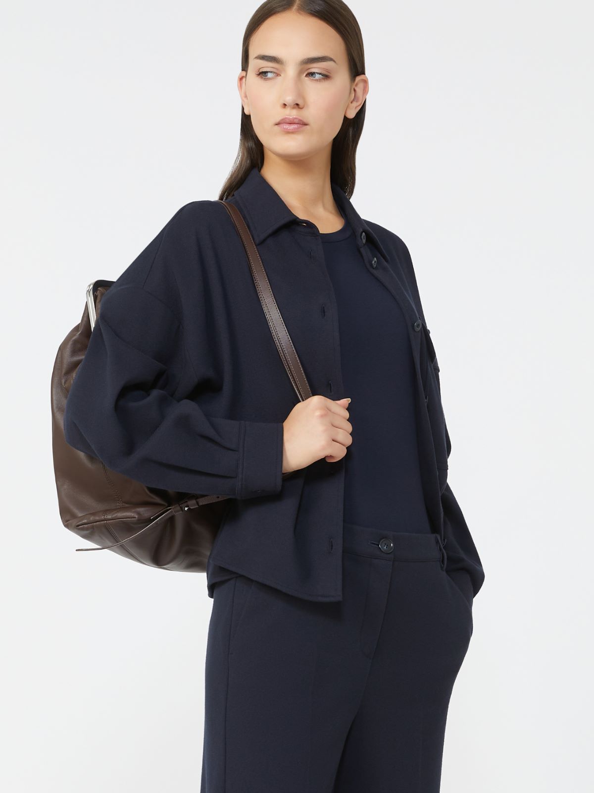 Flannel jersey jacket - NAVY - Max Mara - 4