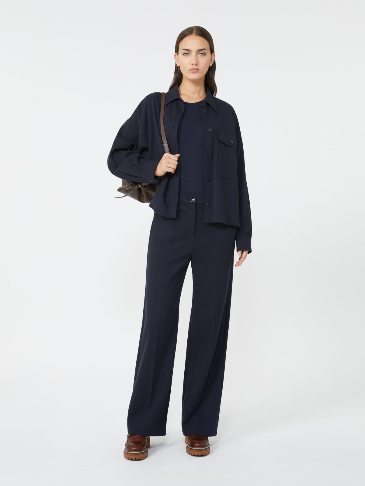 Flannel jersey jacket - NAVY - Max Mara