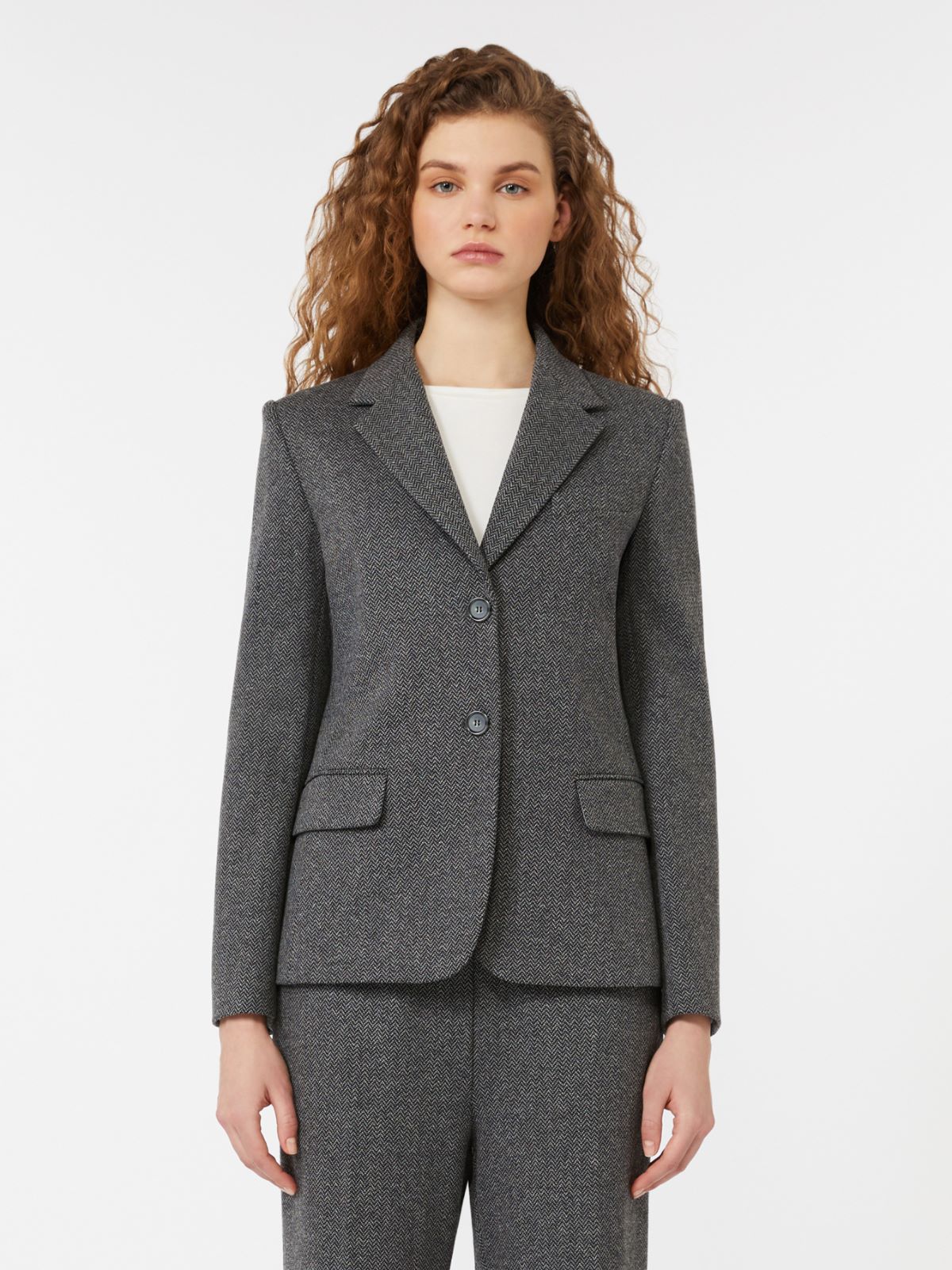 Blazer en jersey teint en fil - GRIS MOYEN - Max Mara - 2
