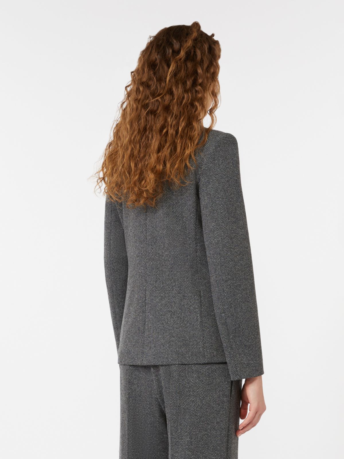 Blazer en jersey teint en fil - GRIS MOYEN - Max Mara - 3