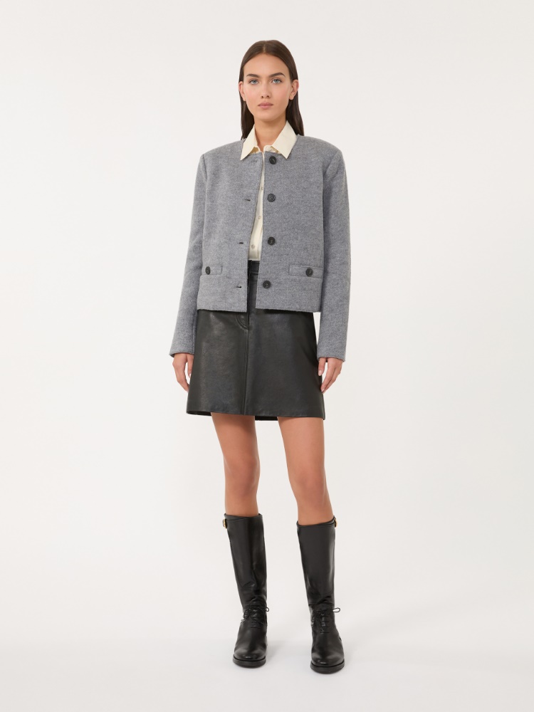 Boiled wool jersey jacket - MEDIUM GREY - Max Mara