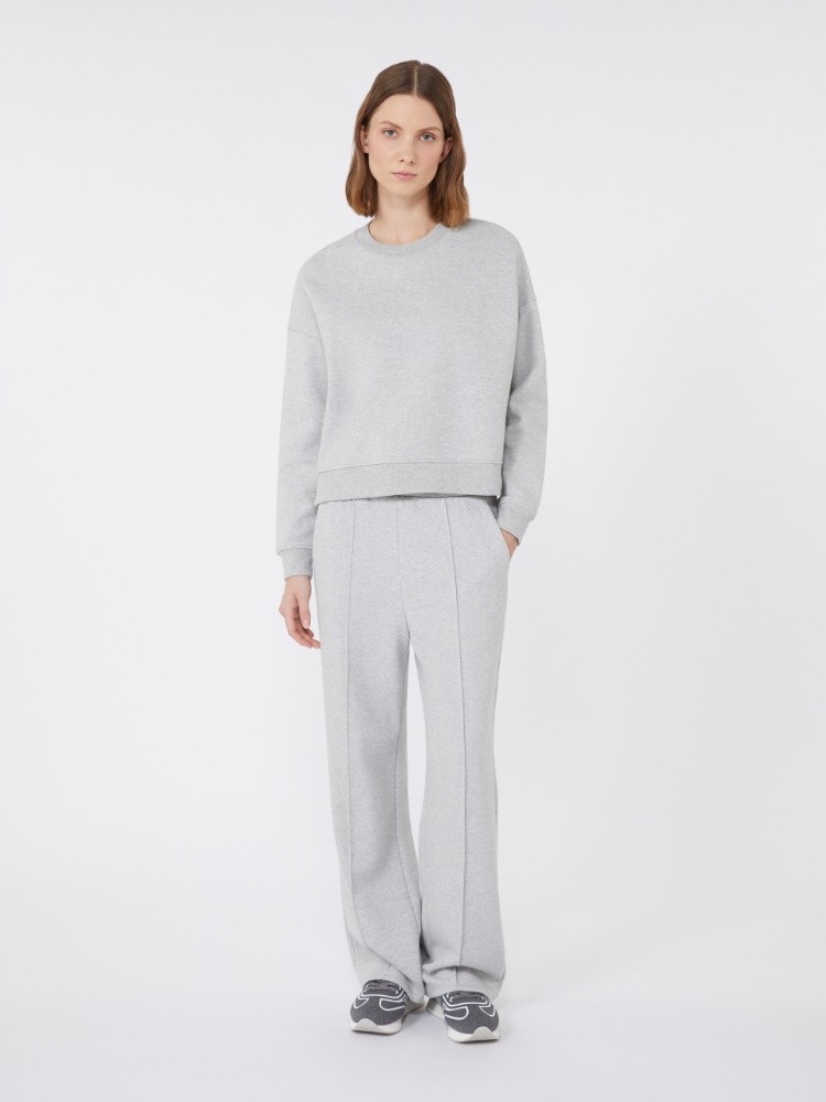 Cotton boxy sweatshirt - LIGHT GREY - Max Mara